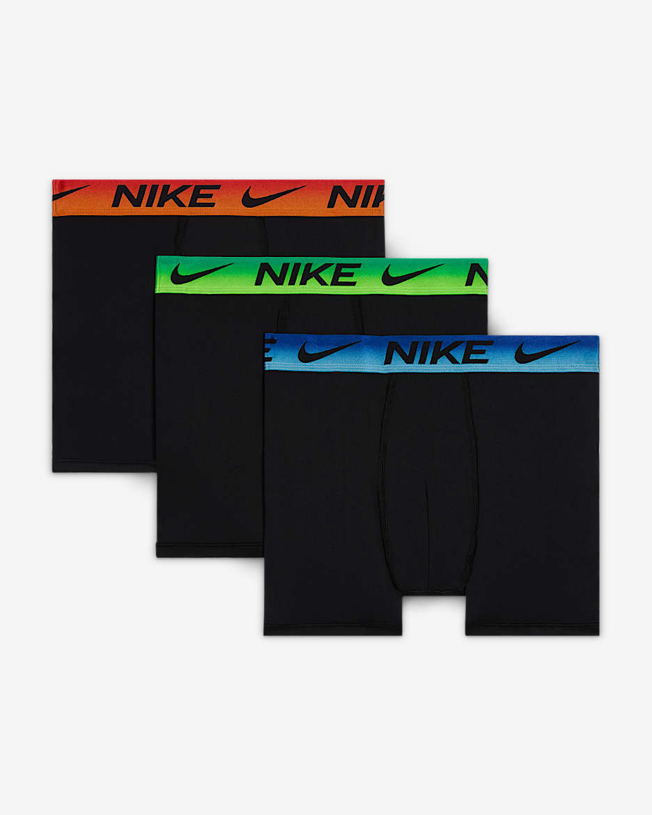 【M】NIKE BOXER BRIEF × 3s Nike Men's Essential Micro Boxer 3 Pack Brief, Black/Grey